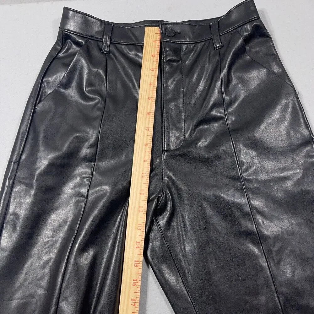 Abercrombie‎ & Fitch Curve Love Flare Skinny High Rise Vegan Leather Pants 29/8